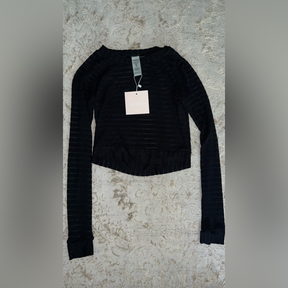 Kittenish Midnight Black Crew Neck Sweater